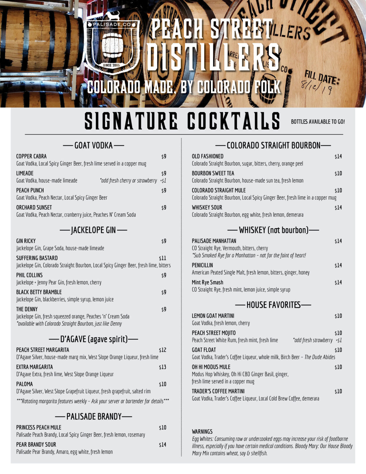 PSD Signature Cocktails Menu 2024