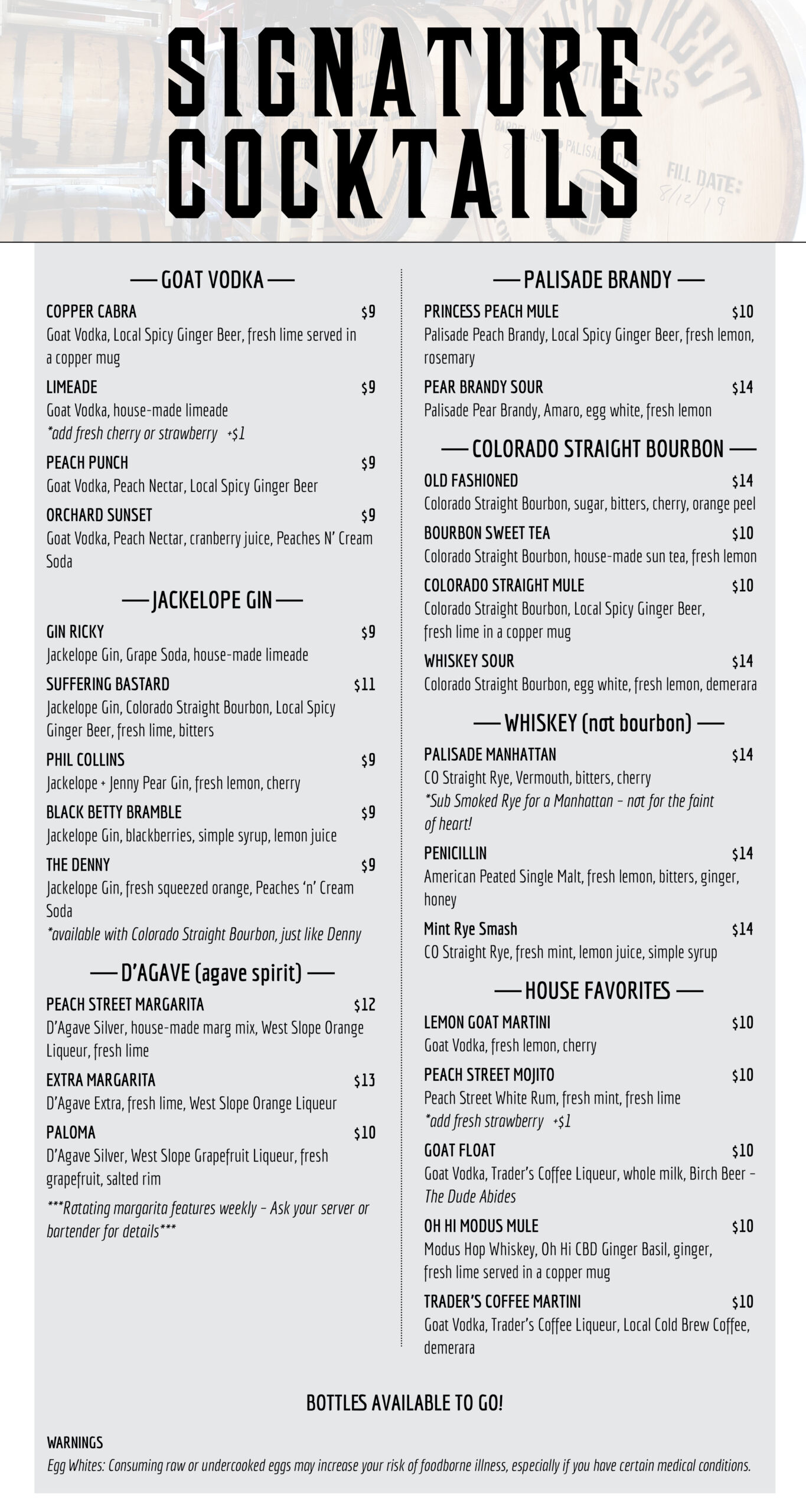 PSD Cocktail Menu Spring 2024